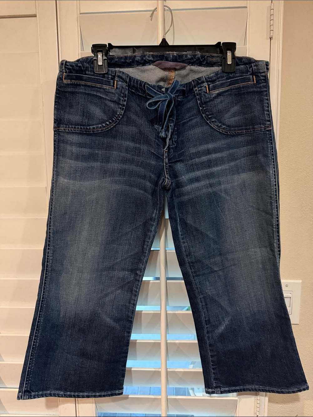 Citizens of Humanity Dark Blue Women's Drawstring Capri Jeans